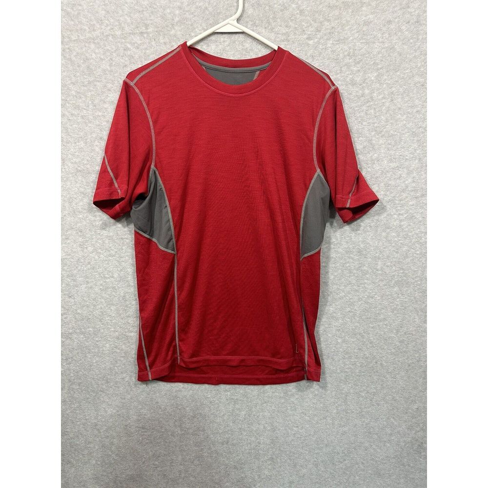 REI Shirt Mens Medium Red Athletic Stretch Short Sleeve